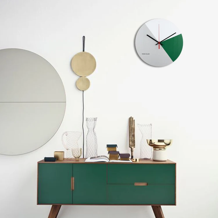 

Nordic Style Round Wooden Silence Wall Clocks Luxury Simple Creativity Wall Clocks Pro-environment Wandklok Home Fashion EK50bgz