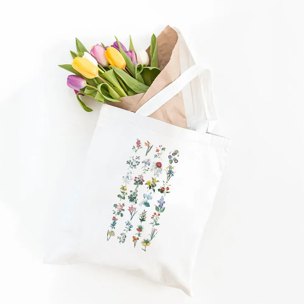 

Модная женская сумка-шоппер с цветочным принтом, повседневные сумки-шопперы для продуктов, вместительная Холщовая Сумка-тоут, женская сумк...