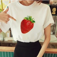 lovely strawberry printed women%e2%80%98s t shirts comfy crative tumblr mujer pinted casual leisucre tshirt women punk new clothing
