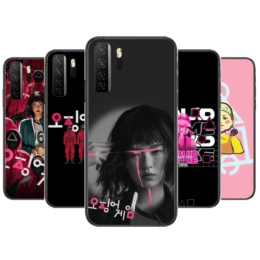 

Squid Game Round Six Black Soft Cover The Pooh For Huawei Nova 8 7 6 SE 5T 7i 5i 5Z 5 4 4E 3 3i 3E 2i Pro Phone Case cases