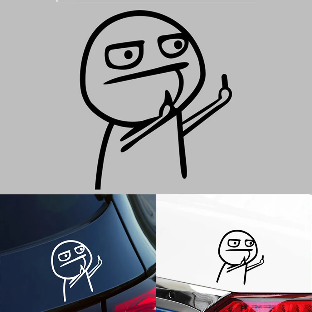 

1 PC Auto Car Cartoon Funny Middle Finger Reflective Car Sticker Motorcycle Decal Styling Funny Waterproof Reflective Car Sticke