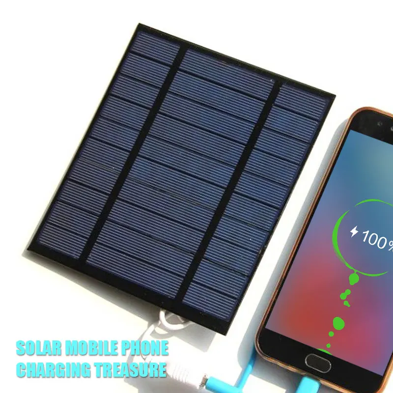 Панель солнечного зарядного устройства 5 В 2 Вт USB интерфейс прочная солнечная