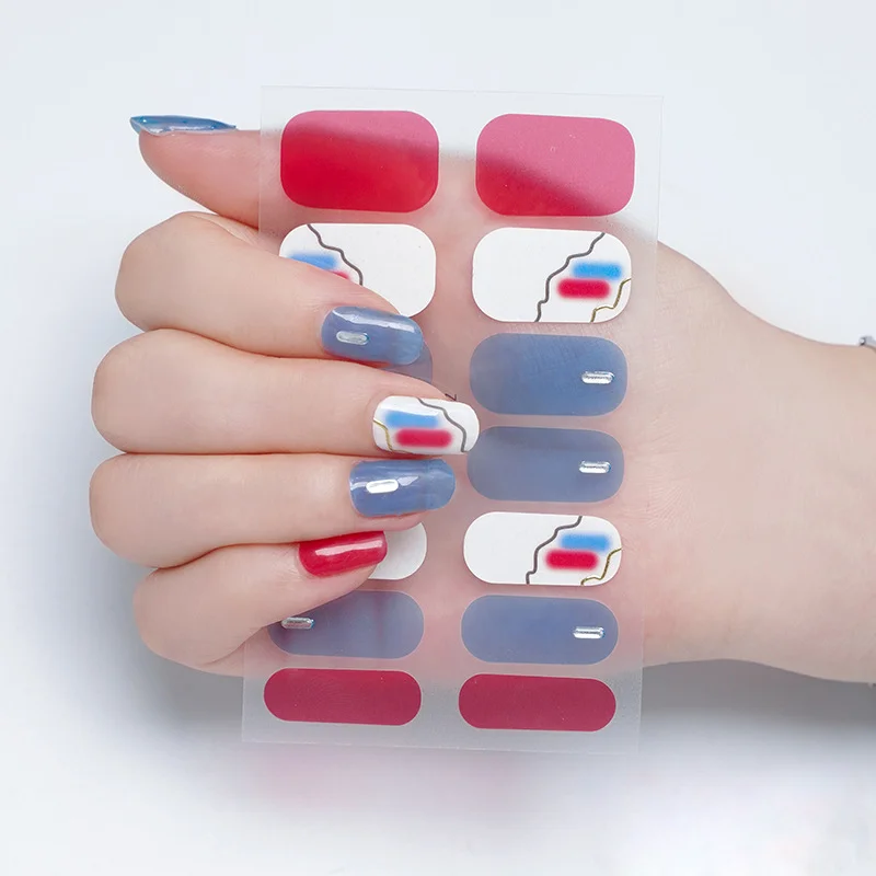 

14 Tips/Sheet Nail Polish Stickers Glitter Series Shiny Manicure Decoracion Designed Nail Art Stickers