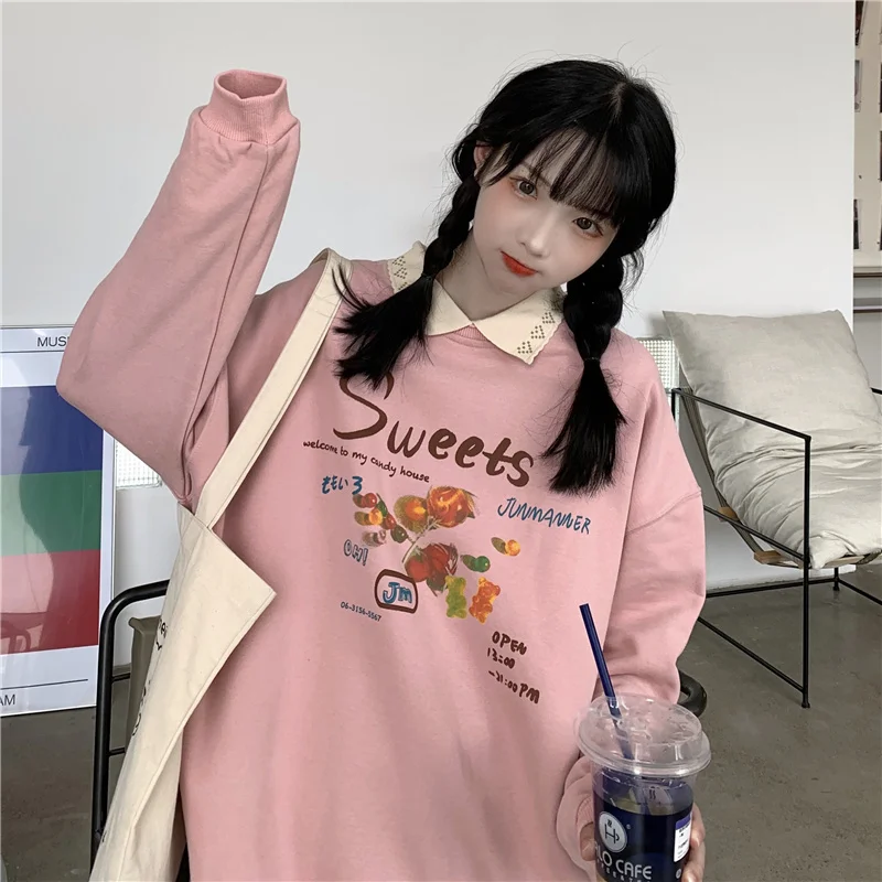 

Японский винтажный свитер с отложным воротником, Женский весенне-осенний тонкий свободный шикарный топ в стиле бойфренд на раннюю осень. Kio