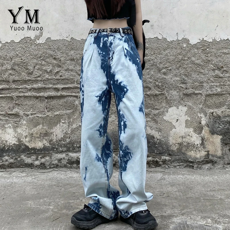 

Женские джинсы с широкими штанинами YuooMuoo, в стиле хип-хоп