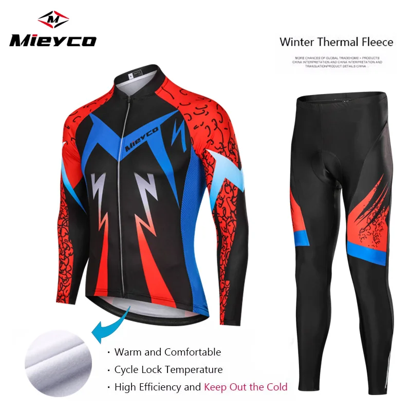 Men Women Winter thermal Fleece Cycling Jersey Long Sleeve Road Bike Bicycle Clothing Ropa Ciclismo Bib Shorts Pants Set