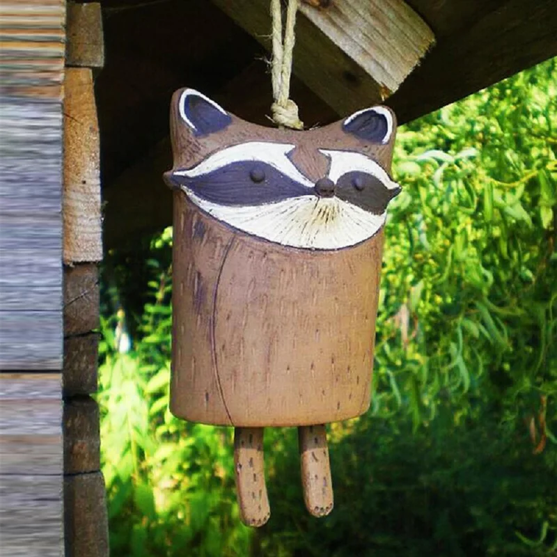 

Novel Country Style Owl Groundhog Windbell Bohemian Handmade Resin Crafts Animal Hood Garden Decorative Gift Windbell