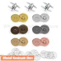 50setslot metal magnetic snap fasteners clasps buttons handbag purse wallet craft bags sewing leather parts accessories 10 18mm