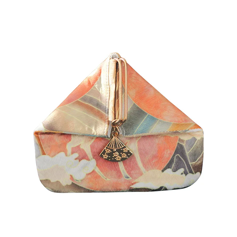 

Chinese-Style Coin Purse Rice Roll Gold Bag Triangle Bag Storage Small Bag Female Change Storage Mini Bag