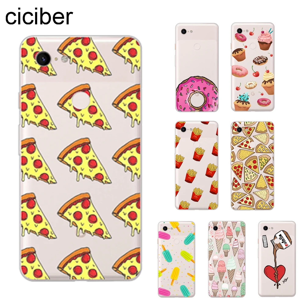 Милые чехлы для телефонов с изображением пиццы Google Pixel 3 3a 2 4 XL мягкая задняя