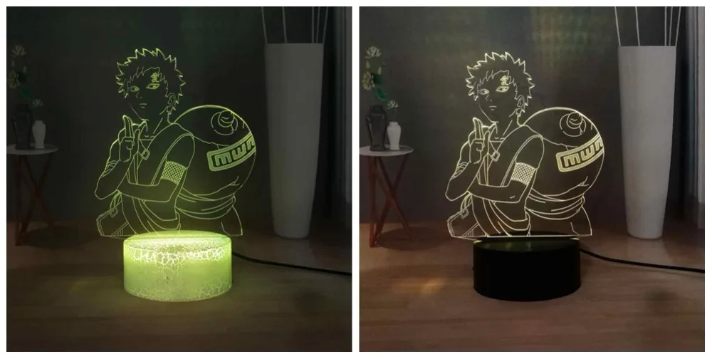 Наруто: детский светодиодный ночник shippюden повязка на голову Sabaku no Gaara RGB 7 красочная Сенсорная лампа USB мини настольная лампа для детей подарок на день рождения игрушка