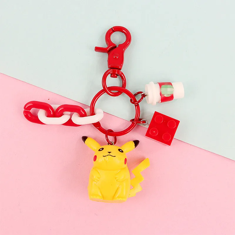 Модные брелки милые Kawaii Сквиртл Пикачу брелок кольцо аниме карманные монстры брелок кулон
