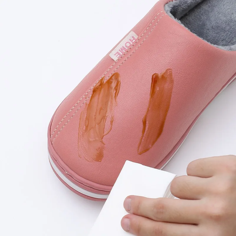 

Women PU Waterproof Slippers Ladies Plush Flat Home Shoes Woman Soft Comfort Footwear Female Sewing Indoor Slipper