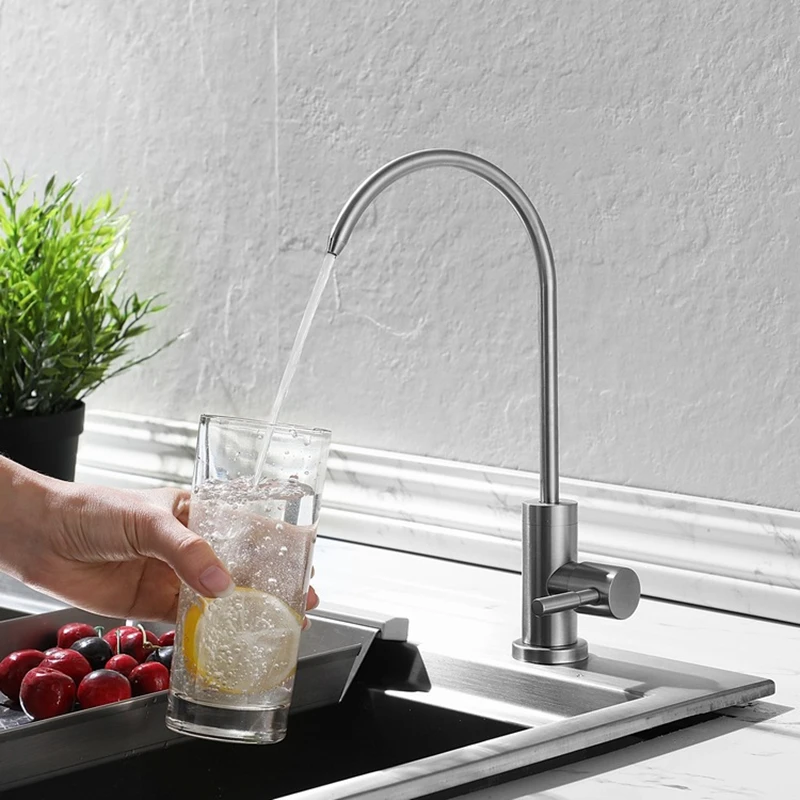 

New Lead Free 360° Rotating Stainless Steel 304 Black Faucet Filter Water Purifier Drinking Water Faucet for Kitchen Sink
