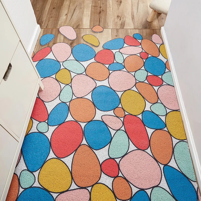 Скандинавский Овальный цветной коврик для двери с узором ковер домашний спальни