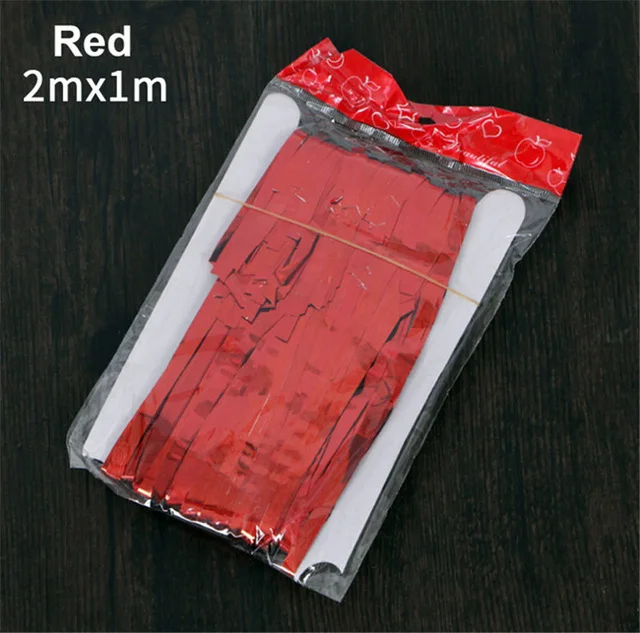 red 1x2 м розовый Золотой фольга бахрома дождь шторы фон Сделай Сам фото реквизит Команда Невесты на свадьбу День рождения вечеринка украшения - Цвет: red