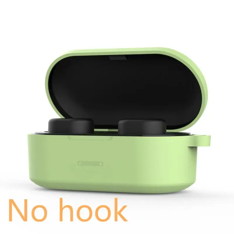 B GREEN 1 шт. защитный чехол для QCY T1S/QS2 Bluetooth гарнитура Набор Bluetooth гарнитура силиконовый рукав гарнитура крышка с крючком аксессуары - Цвет: B GREEN