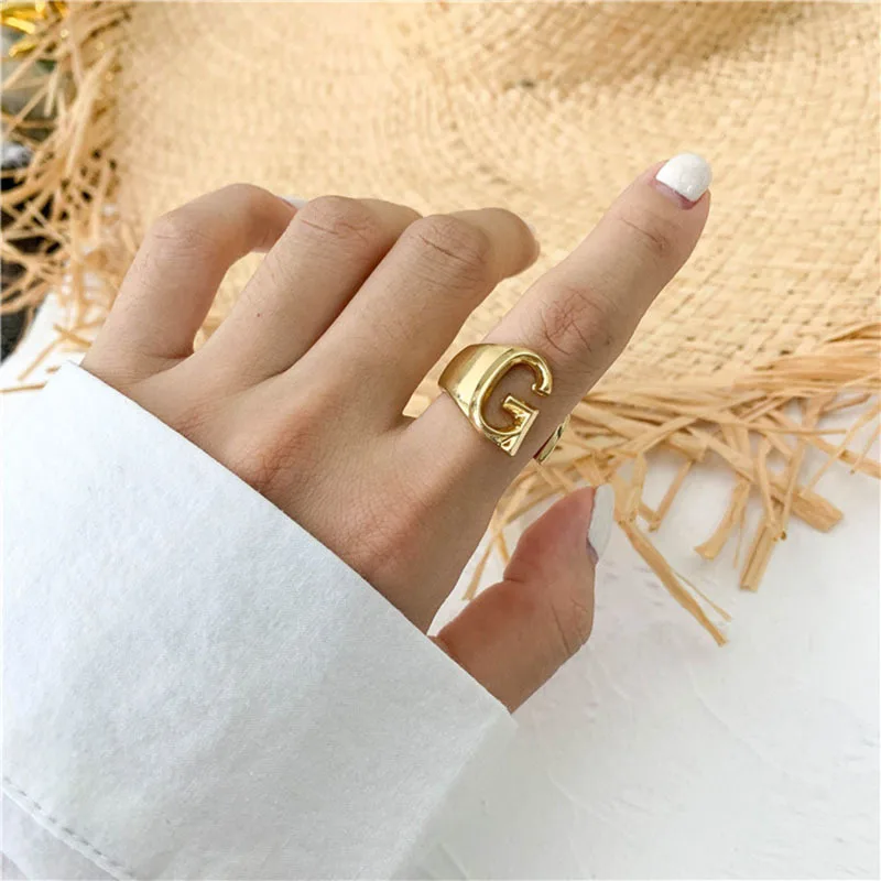 Женское кольцо с инициалами Boho вечерние металлические кольца