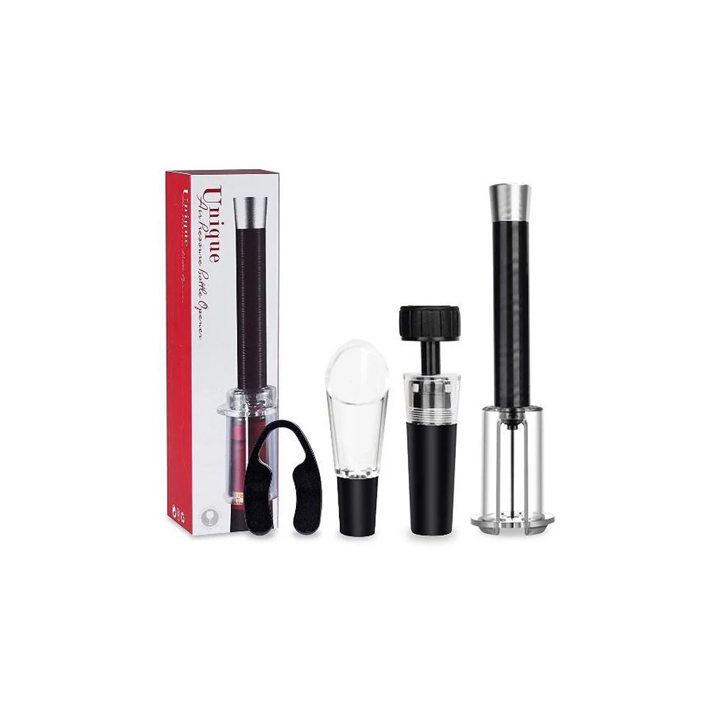

4PCS Wine Opener Set Air Pump Pressure Vacuum Wine Bottle Corkscrew Stainless Steel Pin Type Cork Out Tool Bar Accessories