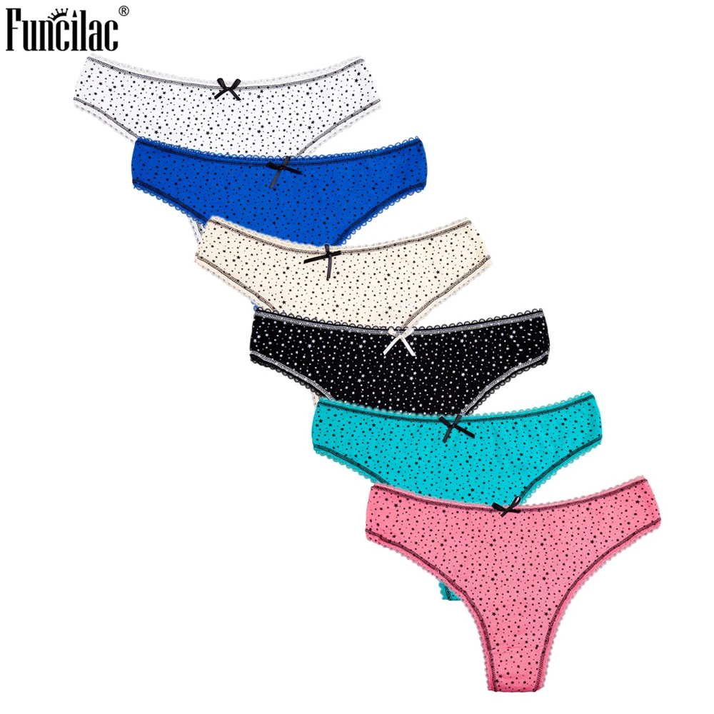FUNCILAC/женские сексуальные кружевные хлопковые трусики танга нижнее белье для