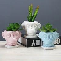 new creative ceramic figure succulent flower pot home balcony decoration desktop decoration mini plant flower pot with hole