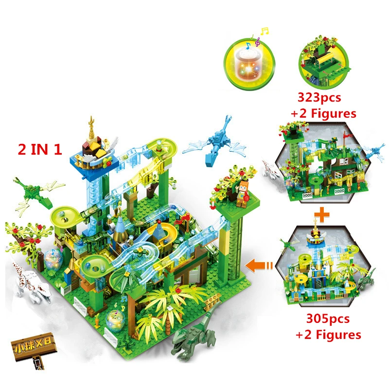 

Мраморный гоночный бег электрическая Воронка горка трек лабиринт шар строительные блоки Парк Юрского периода Динозавр мир детские игрушки...