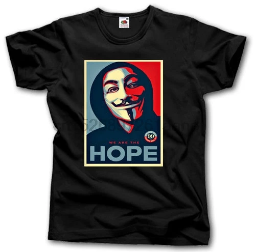 Футболка HOPE V для вендетты с изображением анонима женская маска летняя футболка