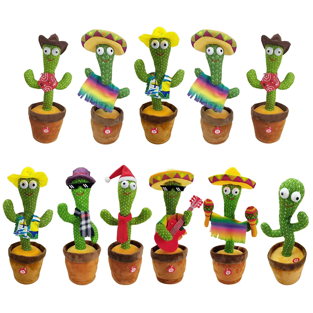 

Dancing Cactus Electric Music Twisting Plush Doll Baby Kids Accompany Toys Sing And Dance Voice Interactive Toys for Children