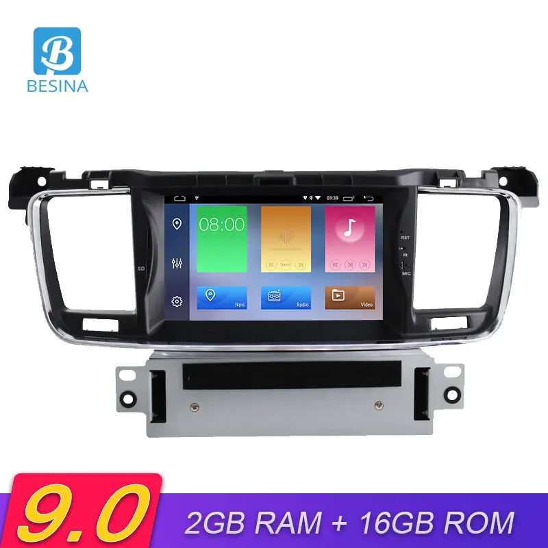 Besina Android 9 0 автомобильный dvd плеер для Peugeot 508 2011 2017 1024*600 WIFI GPS Навигация Аудио 1 Din