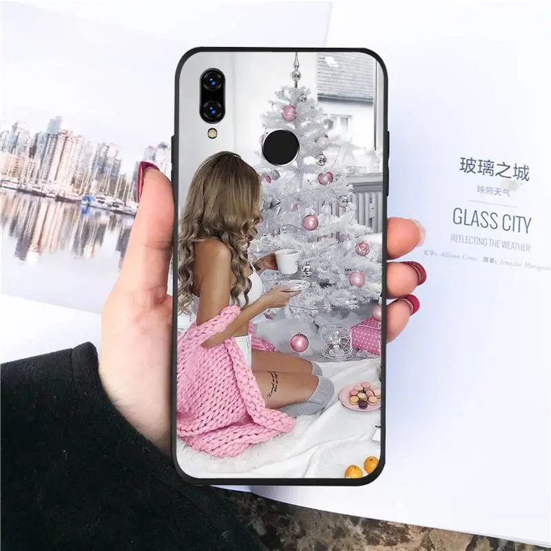 

Vogue Christmas girl Phone Case For Huawei honor Mate P 10 20 30 40 Pro 10i 9 10 20 8 x Lite funda coque
