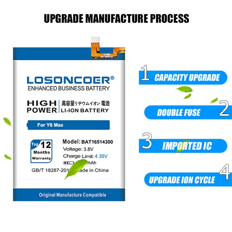 LOSONCOER 5900mAh BAT16514300 батарея Для Doogee Y6 Max Y6Max Мобильный телефон батареи + номер