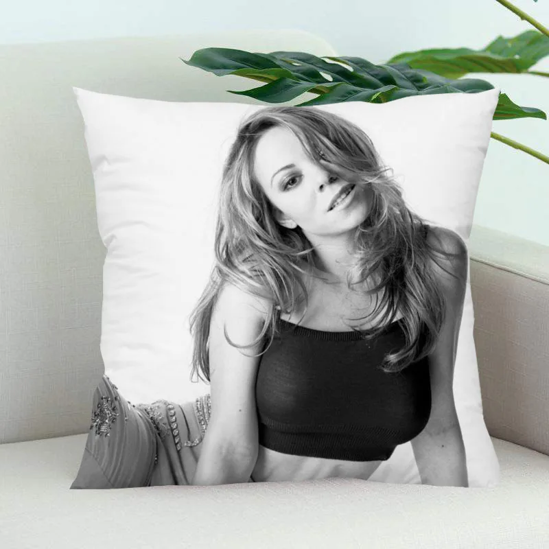 

Mariah Carey Pillow Cover Bedroom Home Office Decorative Pillowcase Square Zipper Pillow Cases Satin Soft