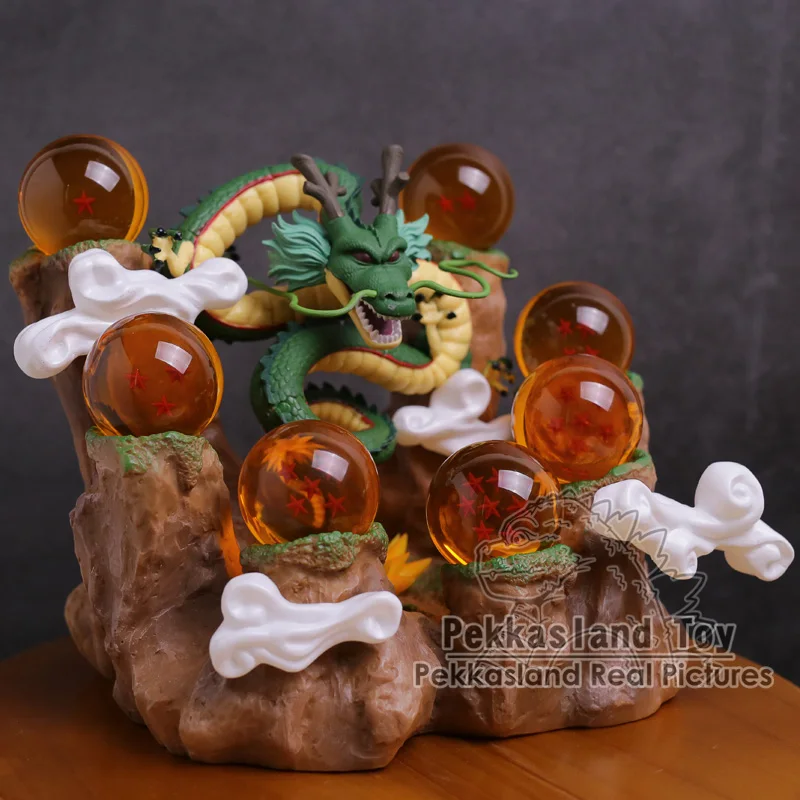 Shenron + горная подставка 7 хрустальных шариков ПВХ Фигурки коллекционные модели