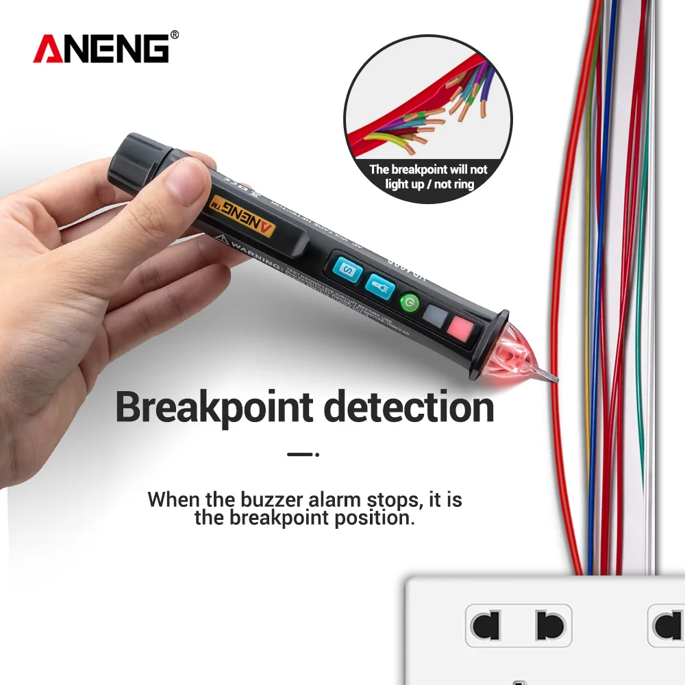 ANENG VD409B телевизор кабель трекер тестер выключатели поиск проводки cable tracker индикатор скрытой проводки led tester Бесконтактный детектор регулятор напряжения переменного тока тестер 12 V-1000 v Ручка Мультимет