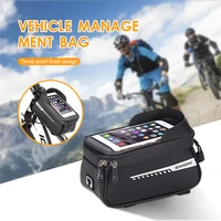 bike rack bag bicycle phone holder for 6 5 inch smart phone handlebar bag tpu touch screen with sun visor and rain cover
