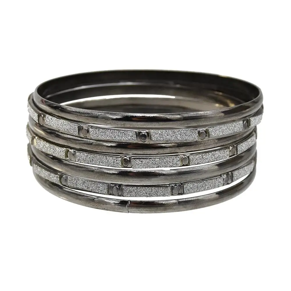 7 шт./компл. черные браслеты на запястье в стиле панк для мужчин и женщин