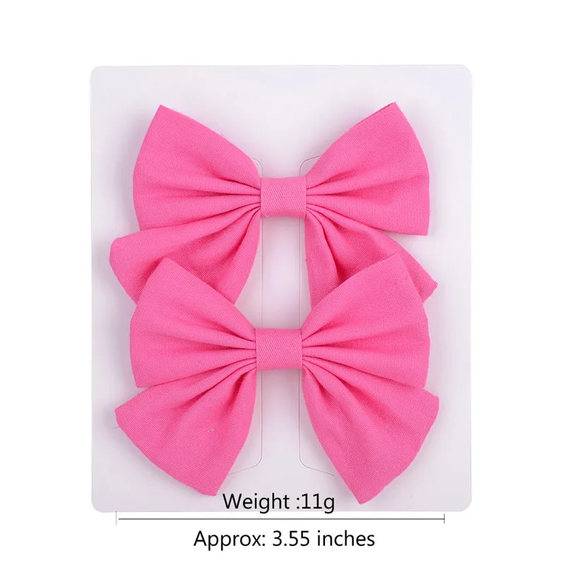 2PCS/Lot Solid Boutique Grosgrain Ribbon Girl Bow Elastic Hair Tie Clip Band DIY Accessories Best Gift 2020 | Детская одежда и