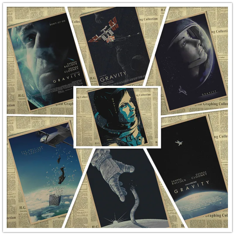 Классический фильм гравитационные винтажные постеры для дома Бар Гостиная Декор