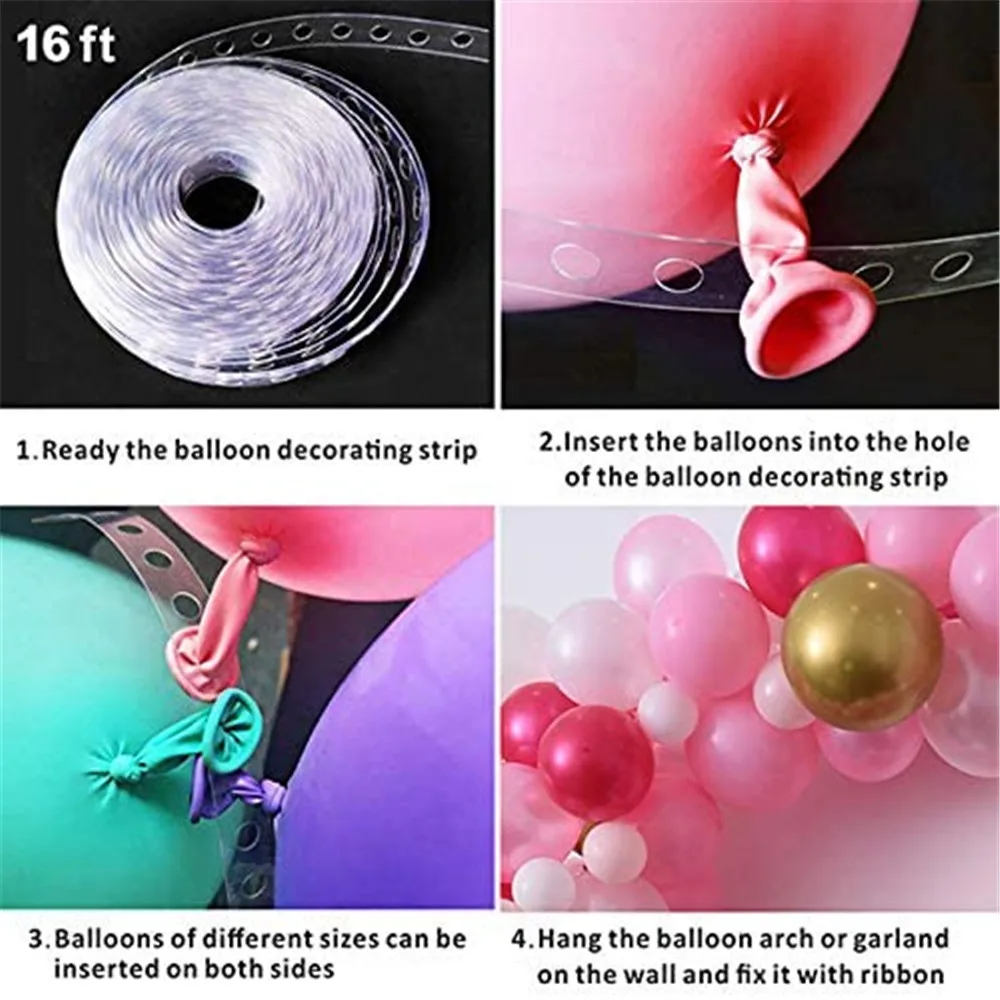 

110pcs Rose Red Baby Pink Metallic Rose Gold Balloon Garland Arch for Princess Wedding Baby Shower Birthday Evening Decorations