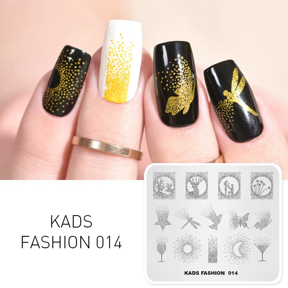 Fashion 014 KADS шаблон для ногтей Летняя серия изображения для ногтей штамповка пластины трафареты для ногтей маникюр пластины для ногтей дизайн для печати - Цвет: Fashion 014