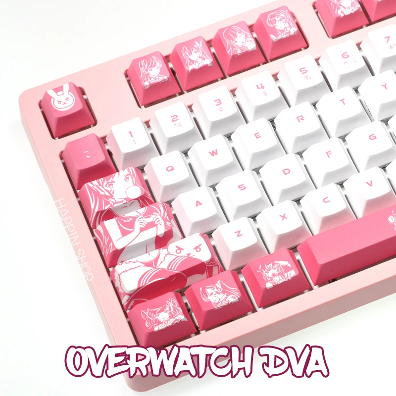 

Механическая клавиатура Overwatch DVA, колпачок для клавиш, термоподходящий для MX переключателей, Механическая игровая клавиатура (только колпачок для клавиш), милые колпачки для клавиш