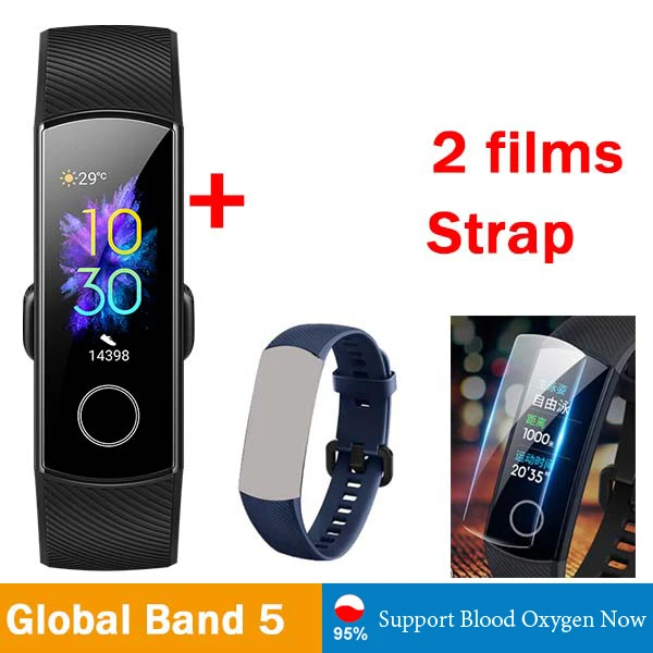 G band5 n 2f n blue Умный Браслет huawei Honor Band 5, 4, 0,95 дюйма, трекер, умный OLED, для плавания, водонепроницаемый, Bluetooth, фитнес-трекер, сенсорный экран - Цвет: G band5 n 2f n blue