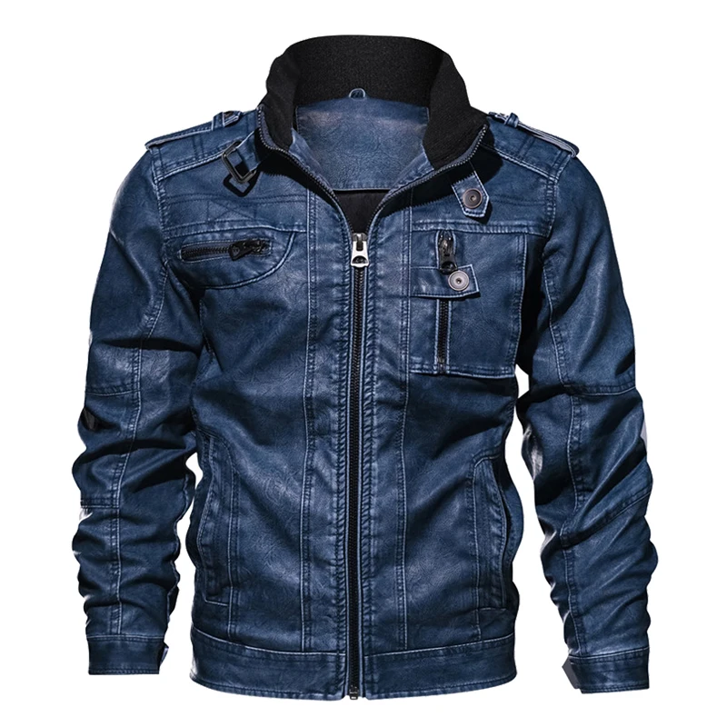 

Plus Size XL-6XL 7XL PU Leather Jacket Men Autumn Winter Windbreaker Leather Coat Men Motorcycle Jacket Men Clothing Wholesale