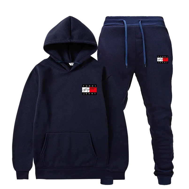 

New Brand Casual Tracksuit Men Sets Hoodies+Pants Two Piece Sets print Hooded Sweatshirt Outfit Sportswear Male Suit Clothing