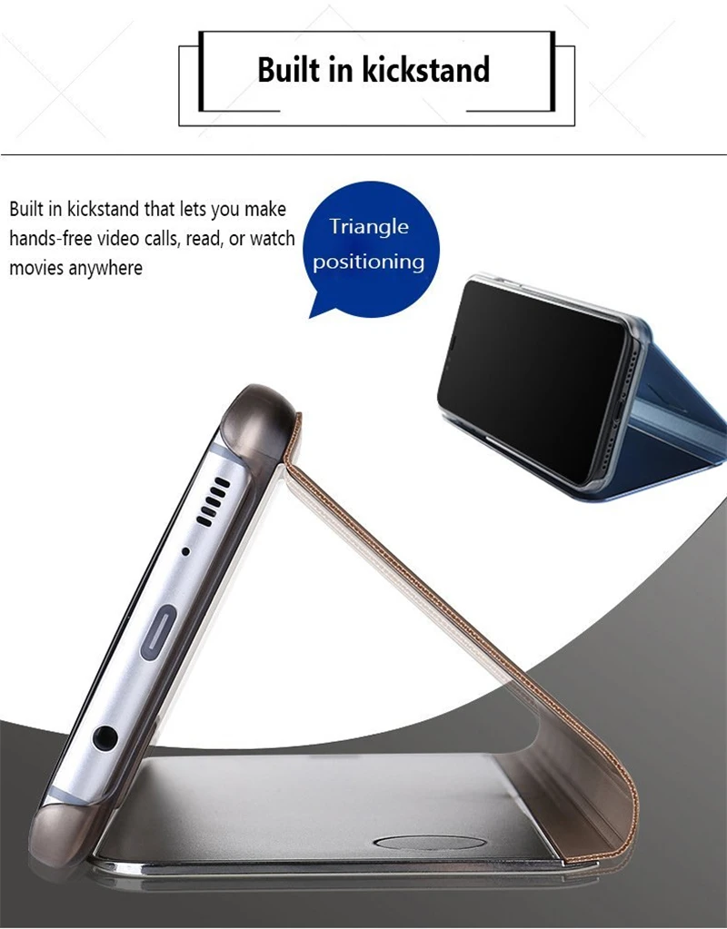 Роскошный чехол книжка с подставкой для IPhone 7 прозрачные зеркальные чехлы из