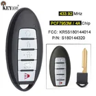 KEYECU 433,92 МГц PCF7953M 4A чип KR5S180144014, S180144320 Keykess-Go дистанционный брелок 3 + 1 4 кнопки для Infiniti QX60 2016-2018