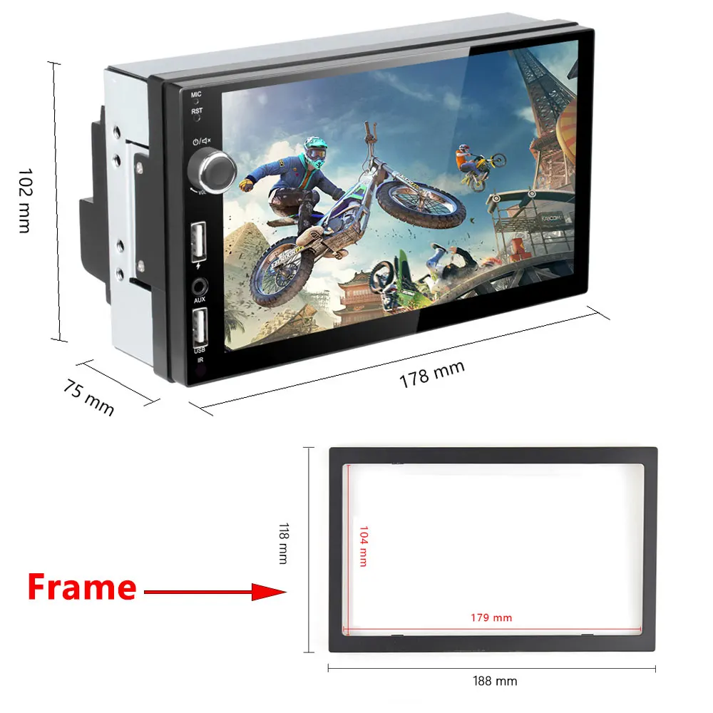 Автомобильный мультимедийный плеер AMPrime Android MP5 четырехъядерный Авторадио 2 Din