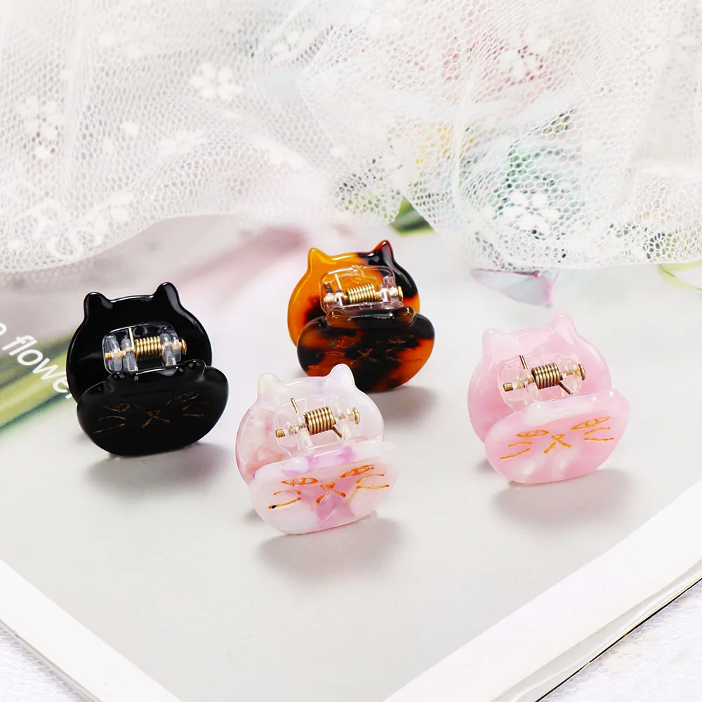 Cat Acetic Acid Hairpin Small Catch Clip Adult Bangs Hair Claw Accessories Classic Headwear Headdress |