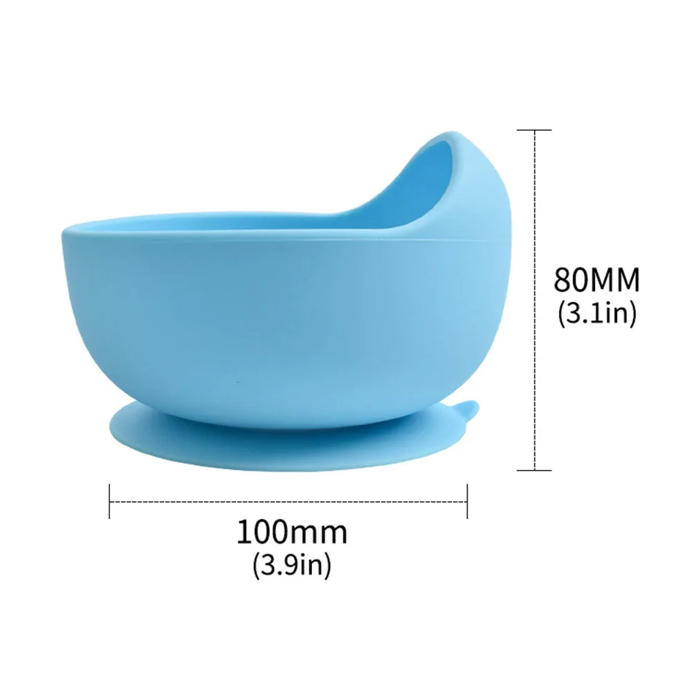 

Baby Silicone Bowl Bibs Set Non-slip Children's Suction Plate Wooden Handle Silicone Spoon Bibs Dishes Baby Feeding Tableware