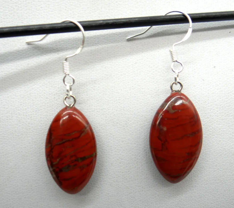 Серьги подвески А4 с натуральным камнем бирюзовые кварцевые тигровый глаз